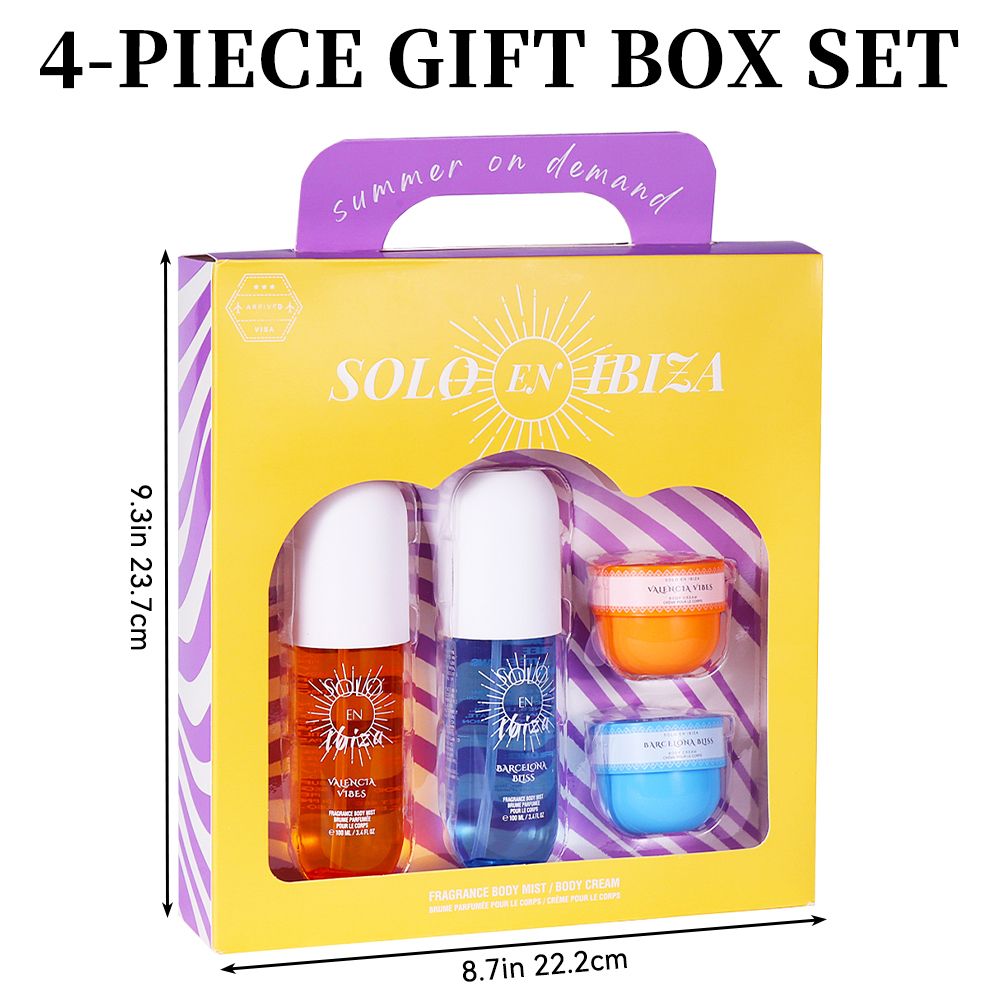Scented Body & Hair Mist and Cream 4-Piece Travel Gift Set