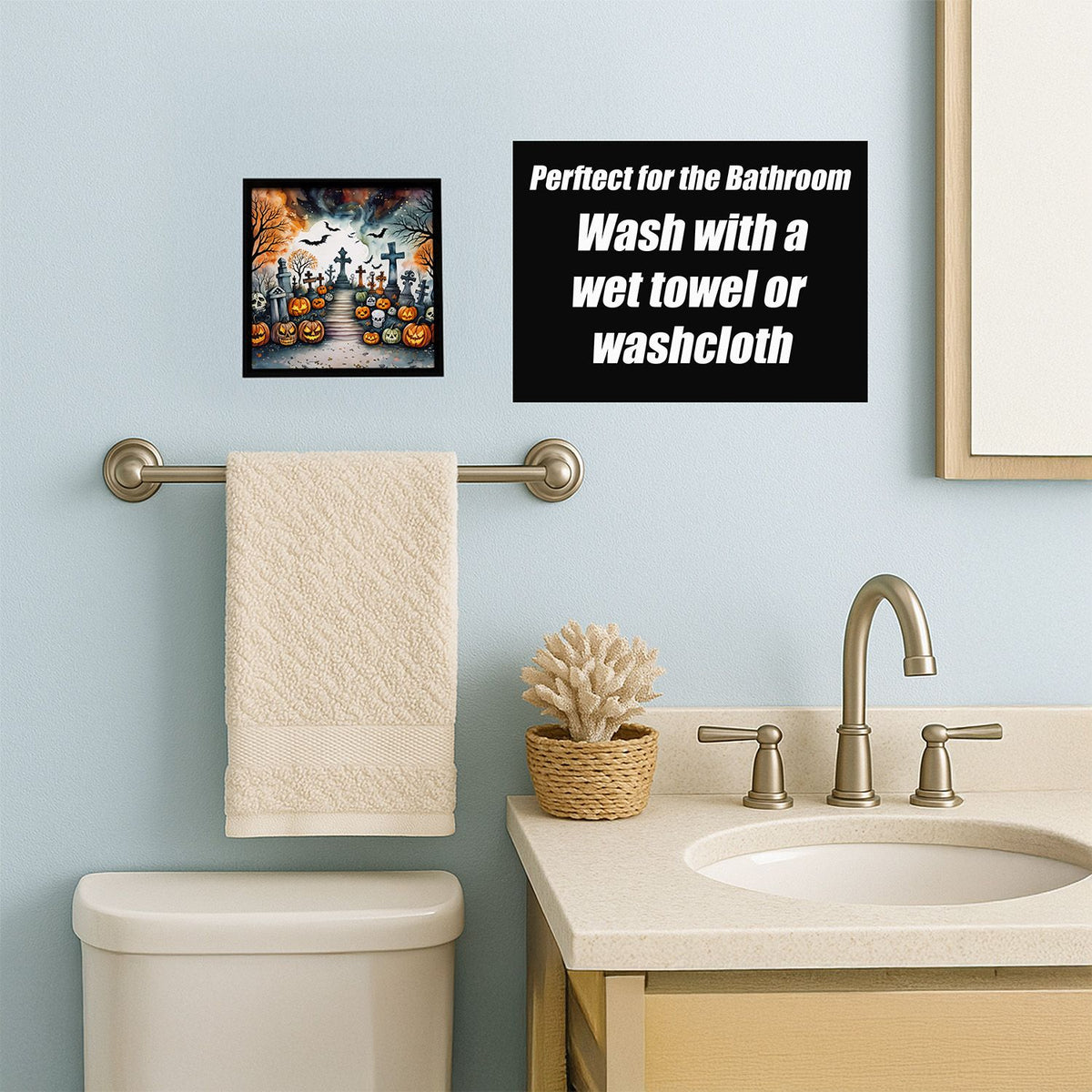 Day of the Dead Spooky Halloween Framed Metal Wall Art Square, 8 x 8 in - product view 4