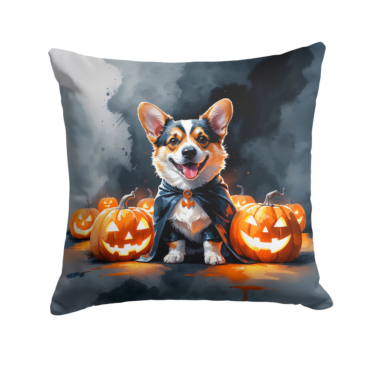 Corgi Puppy Halloween Throw Pillow Indoor/Outdoor Decorative Throw Pillow, 14 x 14 in