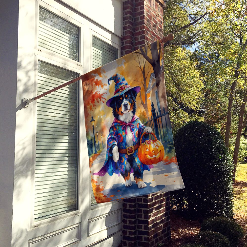 Bernese Mountain Dog Halloween Trick or Treat House Flag House-Size Decorative Flag