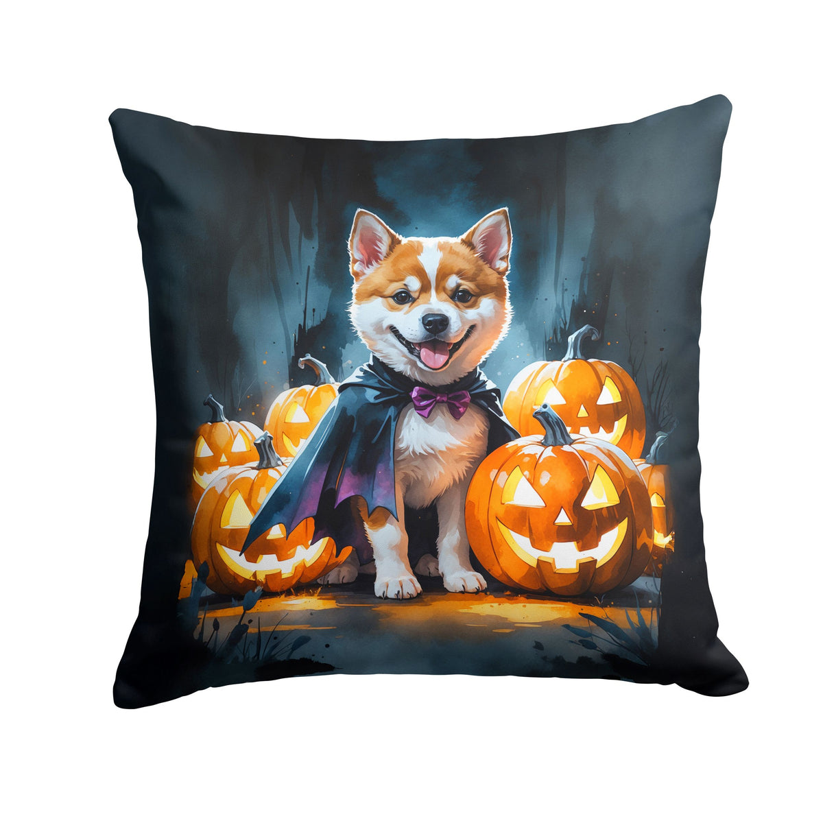 Akita Puppy Halloween Throw Pillow Indoor/Outdoor Decorative Throw Pillow, 18 x 18 in